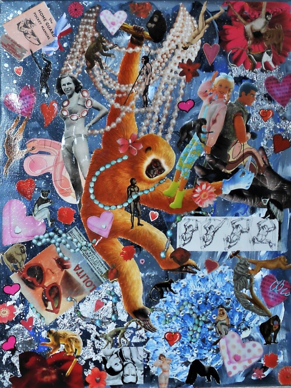 Original & unique collage on a 11 X 14 X 1/2 canvas